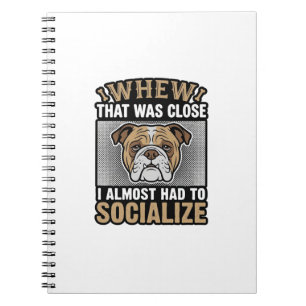 Caderno Espiral Camisa de Vetor de Design Vintage Socializar Bulld