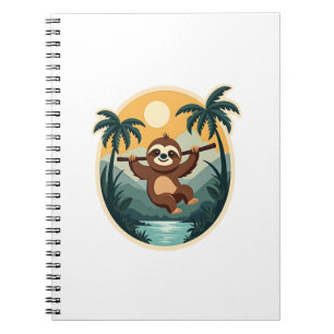 Caderno Espiral Camisa de viagem tropical de preguiça vintage Cost