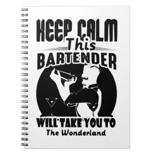 Caderno Espiral Camisa Do Barman - Fique Calmo Com Esta Camisa Do