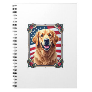 Caderno Espiral Camisa do Quadro do Canto do Golden Retriever Patr
