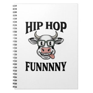 Caderno Espiral Camisa engraçada de Hip Hop Cow Vintage Engraving