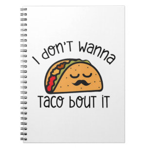 Caderno Espiral Camisa engraçada de Taco, Camisa de Taco, Presente