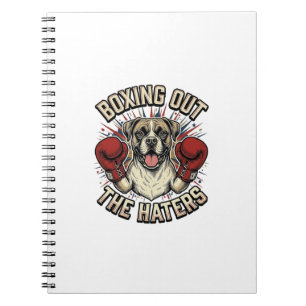 Caderno Espiral Camisa engraçada do cão de boxeador boxeando os od