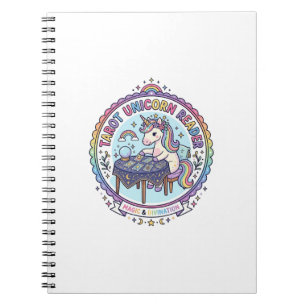 Caderno Espiral Camisa engraçada do leitor de tarô de unicórnio Gr