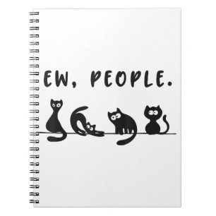 Caderno Espiral Camisa-gato-preto, mulheres engraçadas, novo gato-