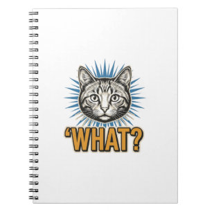 Caderno Espiral Camisa gráfica engravada vintage de gato engraçado