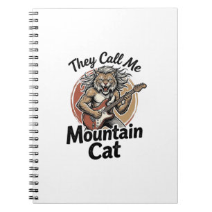 Caderno Espiral Camisa Gráfica Vintage de Gato na Montanha_1