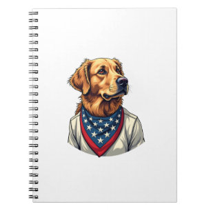 Caderno Espiral Camisa Gravada Vintage de Golden Retriever America
