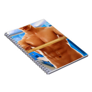 Caderno Espiral camisa muscular do SlipperyJoe's homem sem camisa