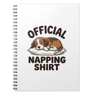 Caderno Espiral Camisa Oficial de Cochilo Cachorro Sonolento Desig