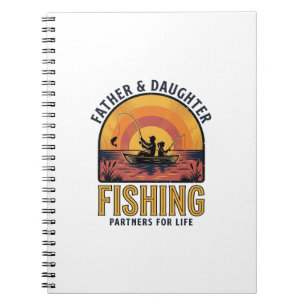 Caderno Espiral Camisa Parceiros de Pesca Pai e Filha para a Vida 