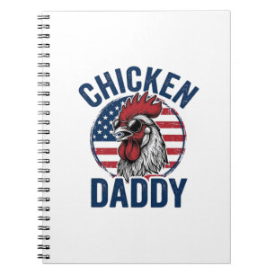 Caderno Espiral Camisa Patriótica Vintage Galo Frango Papai Desi