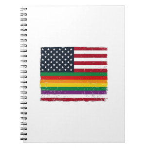Caderno Espiral Camisa Vetorial com Desenho de Bandeira do Orgulho