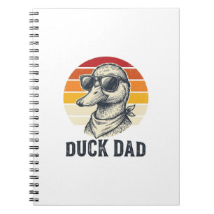 Caderno Espiral Camisa Vetorial de Óculos de Sol de Pato Antigo Pa