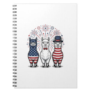 Caderno Espiral Camisa Vetorial Vintage Fogos de Artifício de Llam