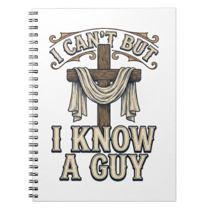Caderno Espiral Camisa Vintage Cruz Cristã Eu Conheço um Cara