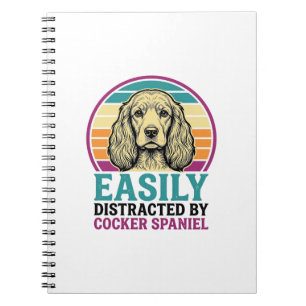 Caderno Espiral Camisa Vintage de Cachorro Cocker Spaniel Facilmen