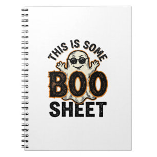 Caderno Espiral Camisa Vintage de Halloween Funny Ghost Boo Sheet