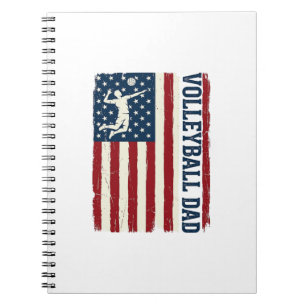 Caderno Espiral Camisa Vintage de Pai de Volei com Design de Bande