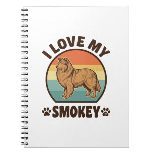 Caderno Espiral Camisa Vintage de pôr do sol com cachorro Smokey S