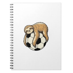 Caderno Espiral Camisa Vintage de Preguiça com Bola de Futebol Des