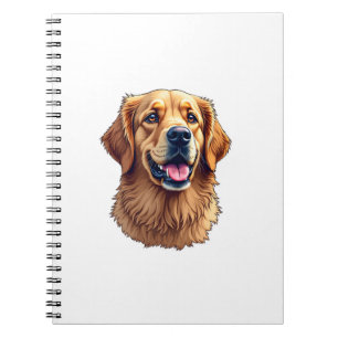 Caderno Espiral Camisa Vintage de Rosto de Golden Retriever Patrio