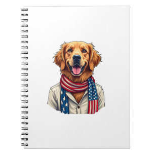 Caderno Espiral Camisa Vintage do Dia da Independência do Retrieve