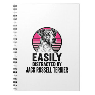 Caderno Espiral Camisa Vintage Jack Russell Terrier Facilmente Dis