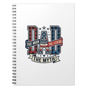 Caderno Espiral Camisa Vintage PAI O Homem O Mito A Lenda Desi