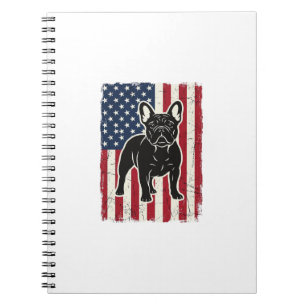 Caderno Espiral Camisa Vintage Patriótica com Bandeira Francesa Bu