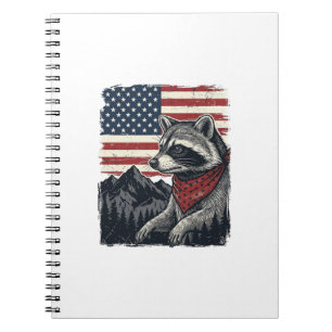 Caderno Espiral Camisa Vintage Patriótica de Bandeira de Montanha