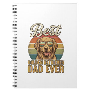 Caderno Espiral Camisa Vintage Pôr do Sol Pai do Golden Retriever