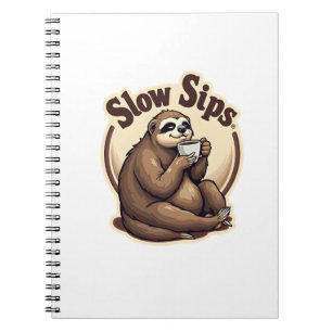 Caderno Espiral Camisa Vintage Retro Fofa Amante de Café Preguiça 