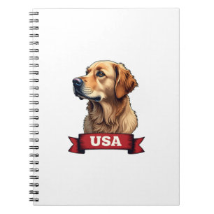 Caderno Espiral Camisa Vintage USA Golden Retriever Gravura 4