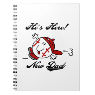 Caderno Espiral Camisas e presentes de Novo papai de beisebol