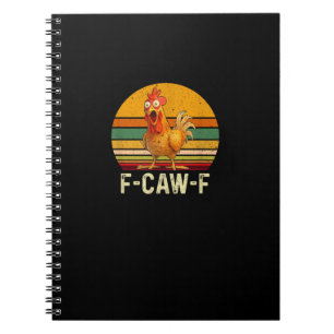 Caderno Espiral Camisas Engraçadas de Frango F-Caw-F Frango Vinta