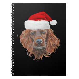 Caderno Espiral Camiseta Clássica de Natal Irish Setter