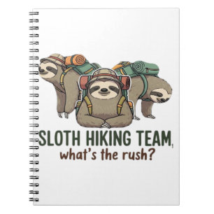 Caderno Espiral Camiseta Clássica de Preguiça Divertida Hiking_5