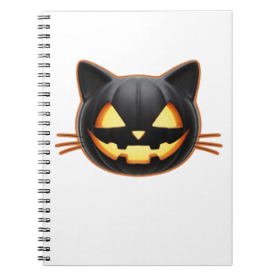 Caderno Espiral Camiseta Clássica Emoji de Abóbora Jack o'Lantern