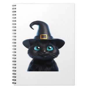 Caderno Espiral Camiseta Clássica Mystic Kitty - Gato de Halloween