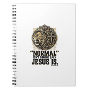Caderno Espiral Camiseta Cristã Cruz Leão Jesus Está Voltando