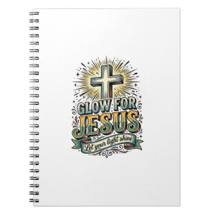 Caderno Espiral Camiseta Cruz Cristã Vintage Brilho Para Jesus