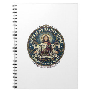 Caderno Espiral Camiseta de Artista de Unhas Jesus Nail Tech Inspi