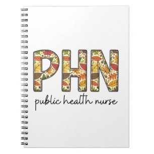 Caderno Espiral Camiseta de Enfermeira de Saúde Pública PHN RN Cut