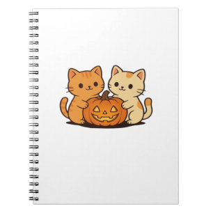 Caderno Espiral Camiseta de Gato fofo de Halloween � Dois gatos Ka