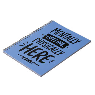 Caderno Espiral Camiseta de Introvertido Mentalmente Offline