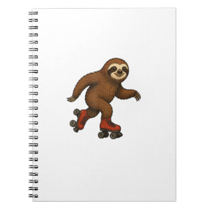 Caderno Espiral Camiseta de Patinação de Patins de Preguiça