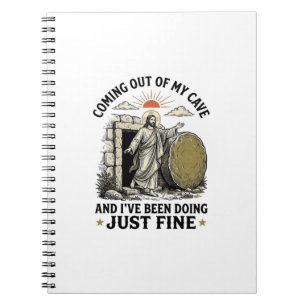 Caderno Espiral Camiseta de Ressurreição Cristã Saindo da Minha Ca