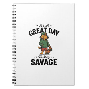 Caderno Espiral Camiseta Desenho Gravura Vintage Savage Dog_1