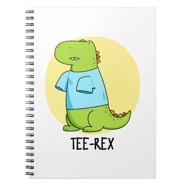 Caderno Espiral Camiseta Divertida de T-Rex Pun sobre Dinossauro (Frente)